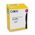 90-PACK OF Dixie Grab'N Go Medium-Weight Wrapped Cutlery Knives - Black - 90 Count Pack for Easy Dining