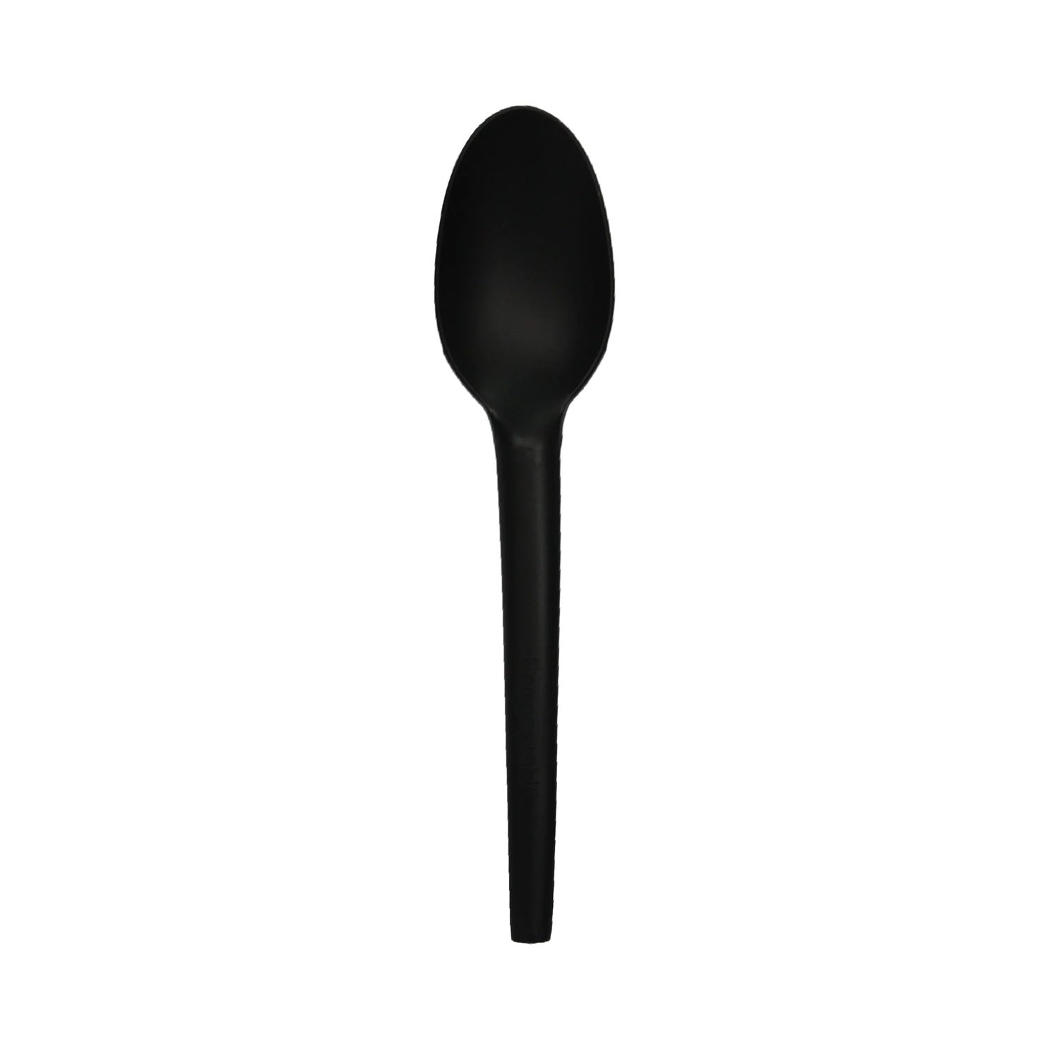1000-PACK OF SPOON BIODEG COMPOSTABLE 6.5 INCH BLACK DISPOSABLE