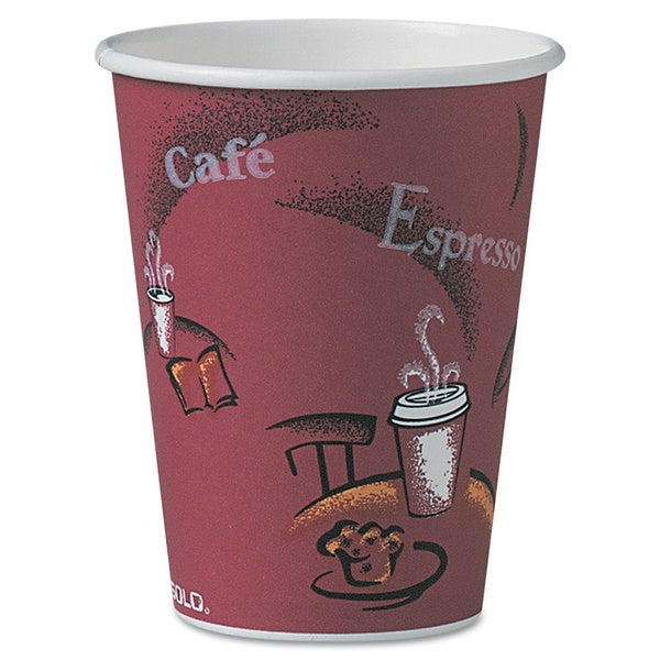 300-PACK OF Cup Paper SOLO OF12BI-0041 12 oz. Paper Bistro Design Hot Drink Cups - 300 Count for Coffee, Tea, and Hot Chocolate