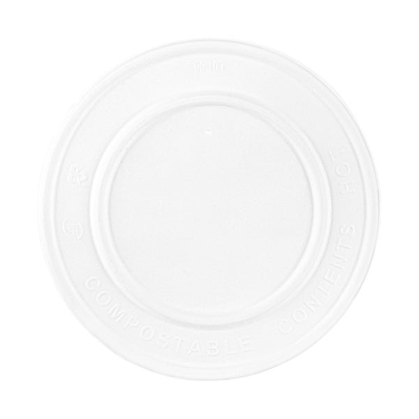 600-PACK OF Lid Togo Karat Earth 127mm Compostable Fiber Paper Flat lid for 20 oz Paper Food Container - 600 pcs