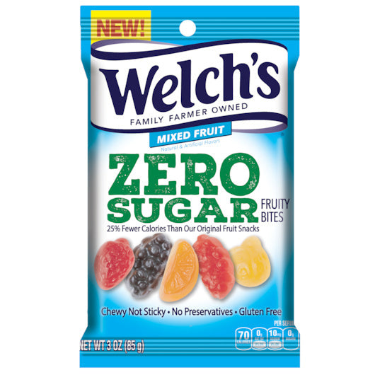 12-PACK OF Zero Sugar Fruity Bites Mixed Fruit Welch'S, 12 - 3 Oz