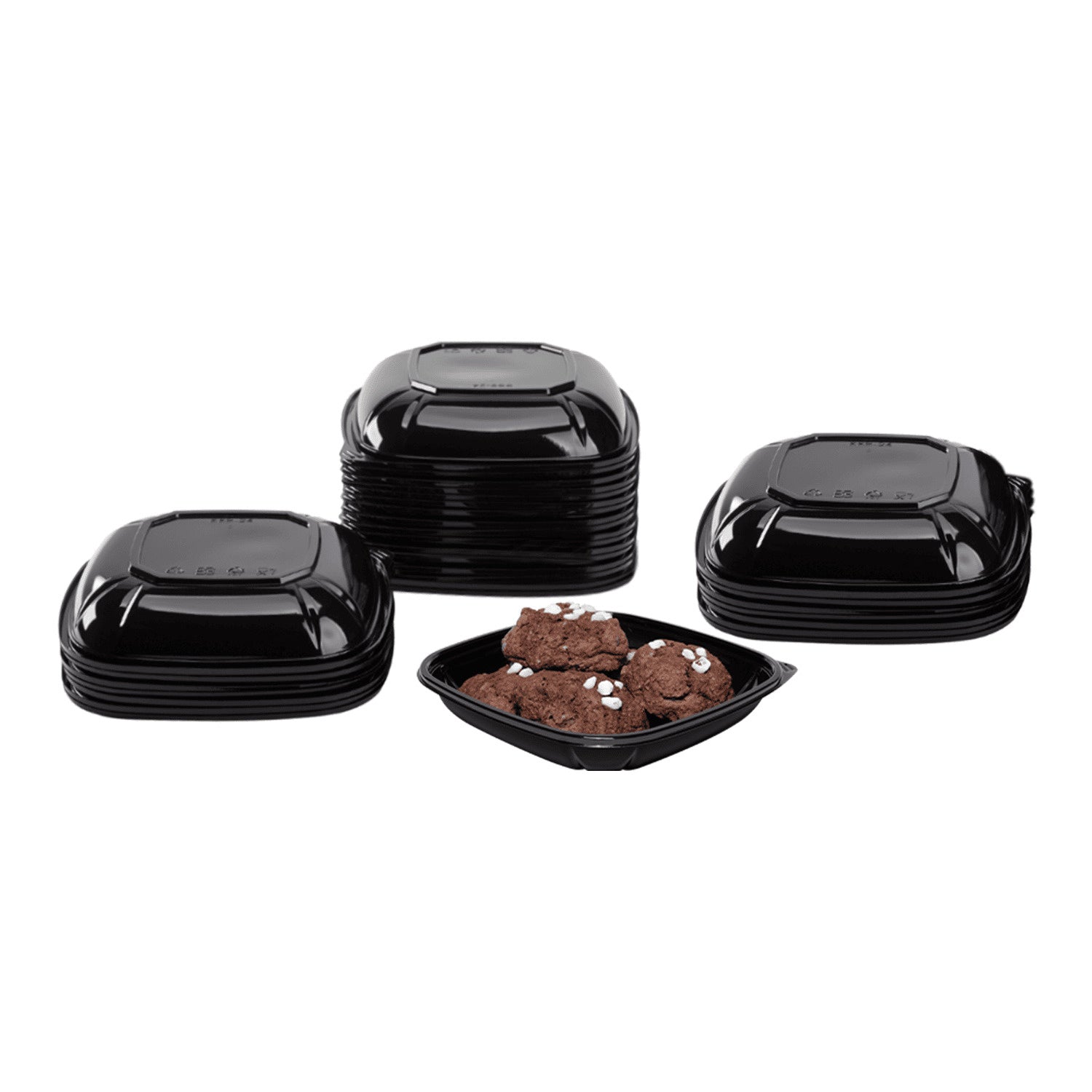300-PACK OF Lid Togo Karat 300 ct 24 oz Square Disposable Salad Bowl Lids | PET | Black