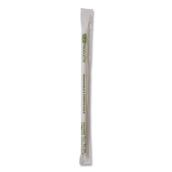 2000-PACK OF Straw Eco-Products EP-STPHA775 Renewable and Compostable PHA Straws - Natural White 7.75 inches (2000 Count Carton)