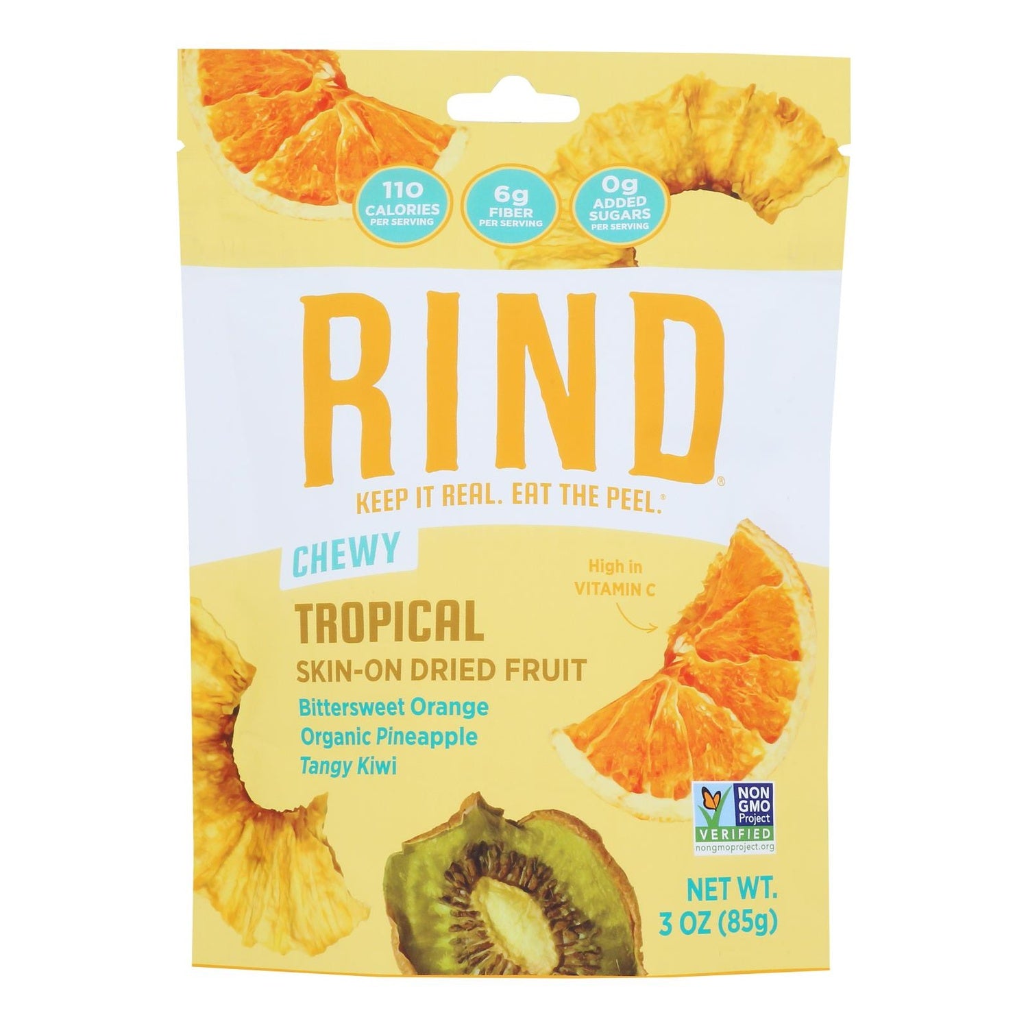 12-PACK OF SNACK FRUIT TROPICAL, SKIN-ON DRIED