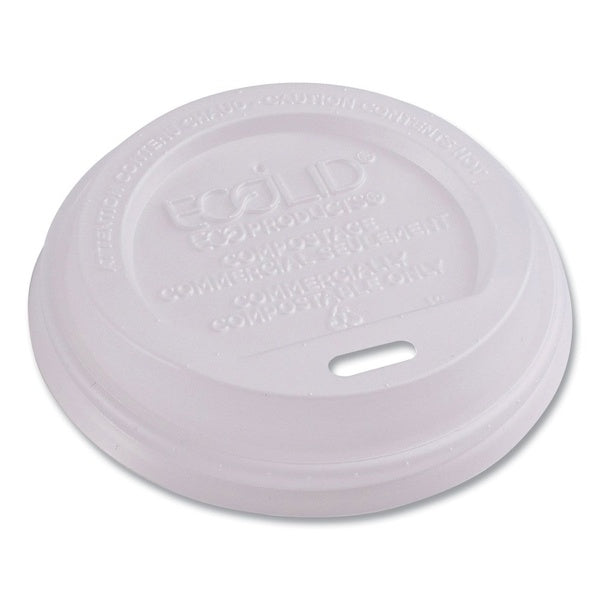 800-PACK OF Lid Plastic EcoLid PLA 8 oz Compostable Hot Cup Lids - 100% Renewable Plant-Based Material - White (800 Pack)