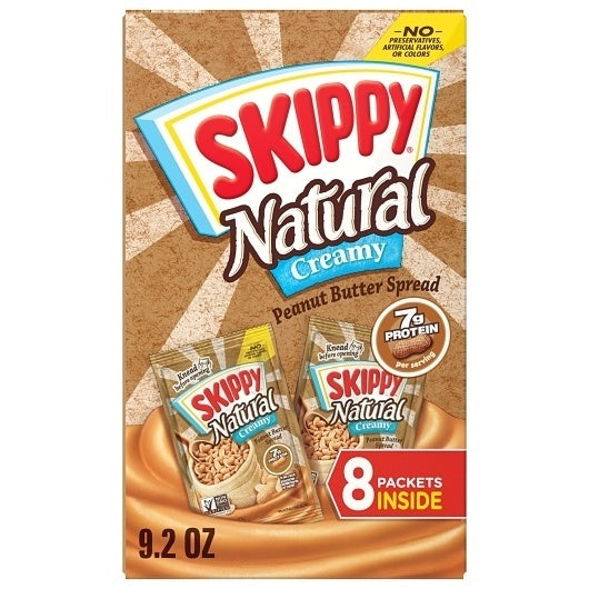 64-PACK OF Natural Creamy Peanut Butter Skippy, 8 - 8 - 1.15 OZ