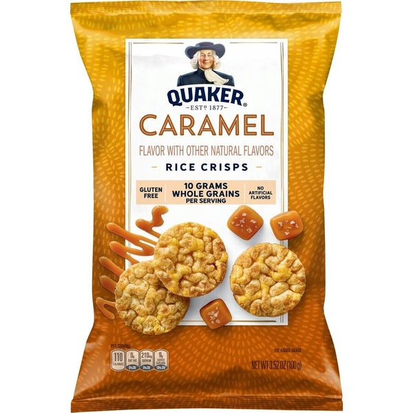 8-PACK OF SNACK RICE CRISPS CARAMEL