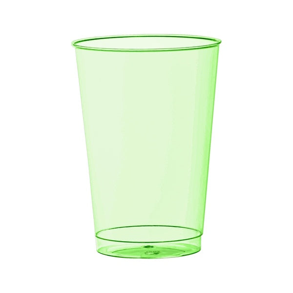 10-PACK OF Cup Plastic 12 oz. Green Disposable
