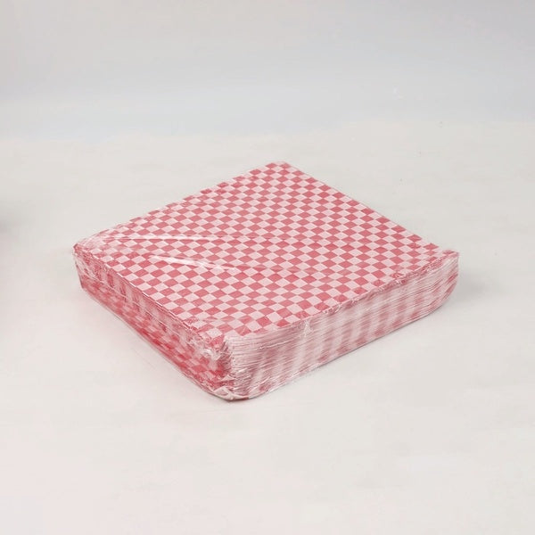 5000-PACK OF Food Wrap WG01008 Red Check Grease-Resistant Food Wrap - 12x12 Inches (5000 Sheets per Carton) for Mess-Free Food Storage