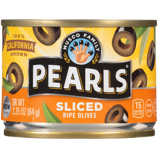 12-PACK OF Sliced Black Ripe Olives Canned Pearls (Musco Family), 12 - 2.25 Oz