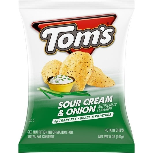 9-PACK OF Flat Chips Sour Cream & Onion Tom'S Snacks (Chips), 9 - 5 Oz