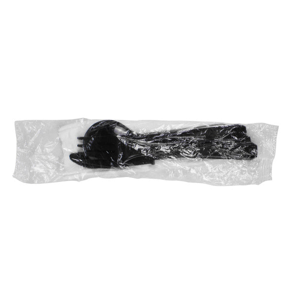 250-PACK OF Kit Cutlery Karat 250 sets PS Plastic Heavy Weight Cutlery Kits, Black