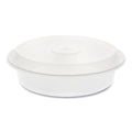 150-PACK OF Container Food Pactiv Corp. NC737 Newspring VERSAtainer 8x8x2.5 Round Plastic Microwavable Containers - 35 oz White/Clear (150 Count)