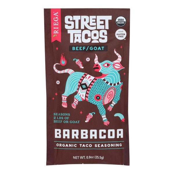 8-PACK OF Seasoning Taco Barbacoa Organic Riega Foods .9 oz