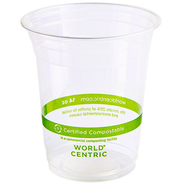 1000-PACK OF Cup Cold 14 oz World Centric Compostable PLA Cold Cups | 1000 count