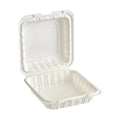 200-PACK OF 8 x 8 x 3 MFPP 1 Compartment Hinged Take Out Container - White