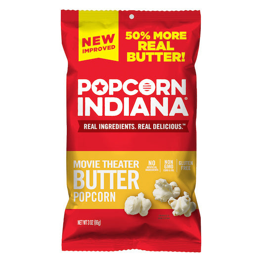 6-PACK OF Movie Theater Butter Popcorn Popcorn Indiana, 6 - 3 Oz