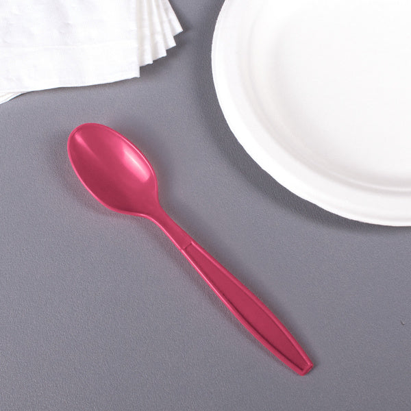 1000-PACK OF Teaspoon Plastic Karat 1,000 ct PP Plastic Extra Heavy Weight Tea Spoons, Pink