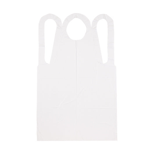 100-PACK OF Medium Duty Embossed White Poly Apron Neatgards, 1 - 100 - 100 EA