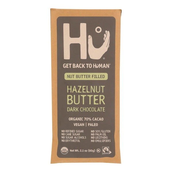 12-PACK OF Chocolate Bar Hazelnut Butter Dark Chocolate Hu Products Snacks 2.1 oz