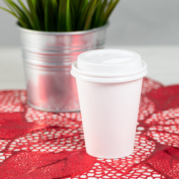 1000-PACK OF Cup Paper Karat 1,000 ct 8 oz Paper Coffee Cup Lids | 80 mm | PP | White