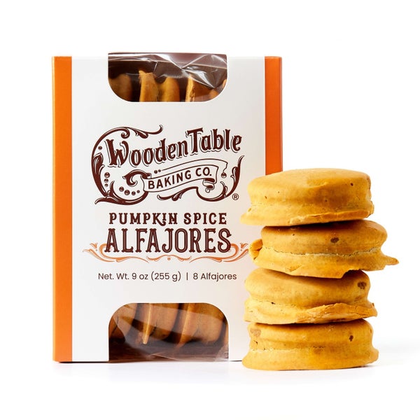 8-PACK OF Cookies Alfajores, Festive Pumpkin Spice (8pk), Wood Table Baking (Seasonal, ships August thru January)