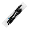250-PACK OF Kit Cutlery Karat 250 sets PS Plastic Heavy Weight Cutlery Kits with Salt and Pepper, Black