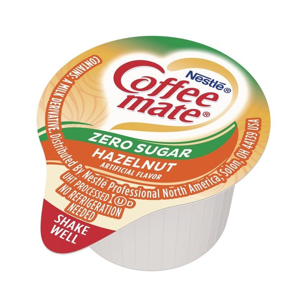 200-PACK OF Cream Coffee-Mate Zero Sugar Hazelnut Liquid Coffee Creamer Mini Cups - 0.38 oz, 200 Count Carton