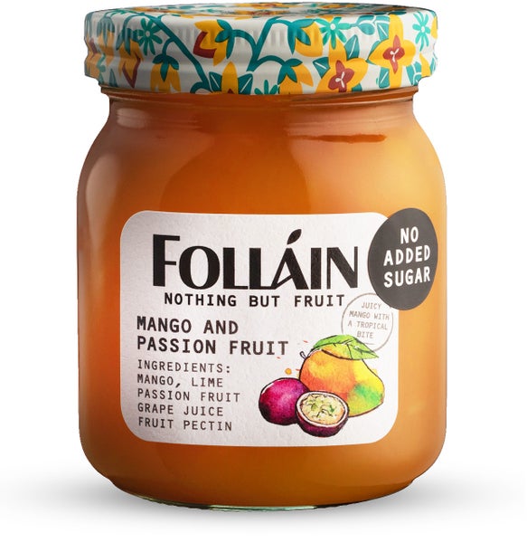 9-PACK OF Jam Mango and Passion Fruit Nothing But Fruit Follain, Bewley Irish Imports