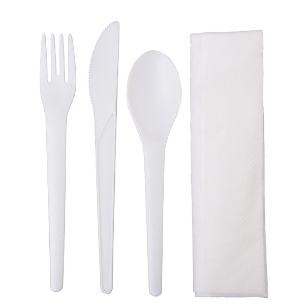 250-PACK OF KIT CUTLERY FK/KN/SPN/NAP WHTE