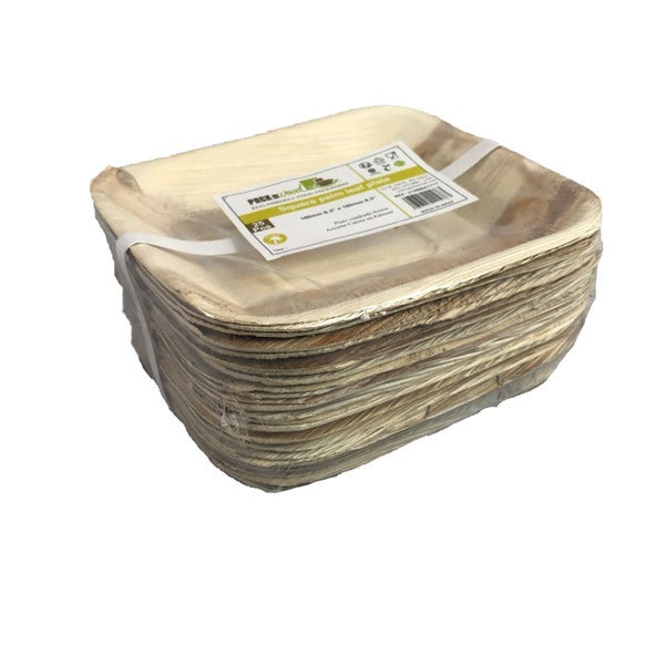 25 CT-PACK OF PLATE DISPOS PALM LEAF SQ 6.3N