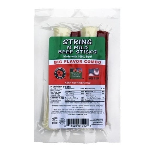 48-PACK OF String Cheese N Beef Stick Combination Packs Caddy Case Wisconsin'S Best, Llc, 4 - 12 - 3.75 Oz