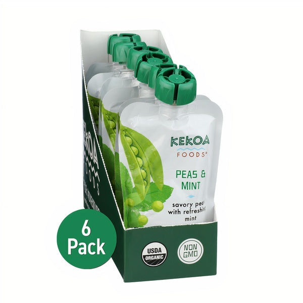 36-PACK OF Baby Food Organic Peas and Mint Puree Flavor, Kekoa Foods