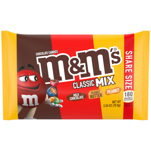 108-PACK OF Milk Classic Mix Share Size M&M, 6 - 18 - 2.5 Oz