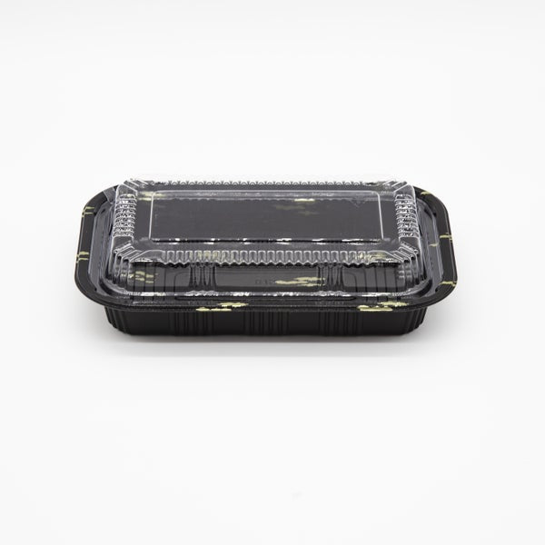 9-PACK OF Container Disp 8"x5.25" Black Bento Sushi Rectangular Container w/ Lid 450 Sets