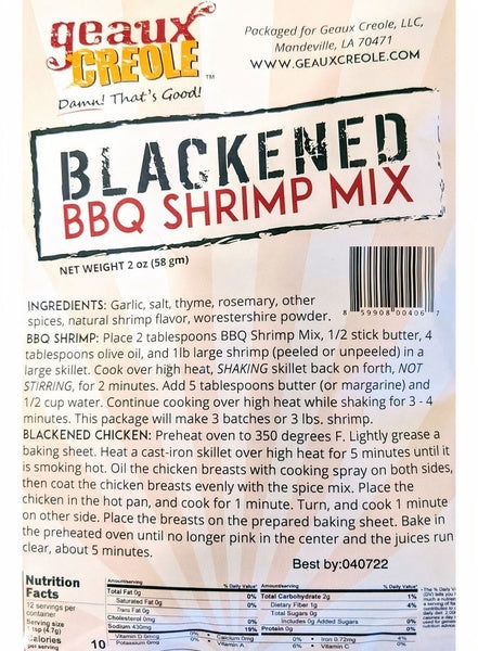 12-PACK OF Seasoning Blackened BBQ Shrimp, Golden Gourmet Geaux Creole