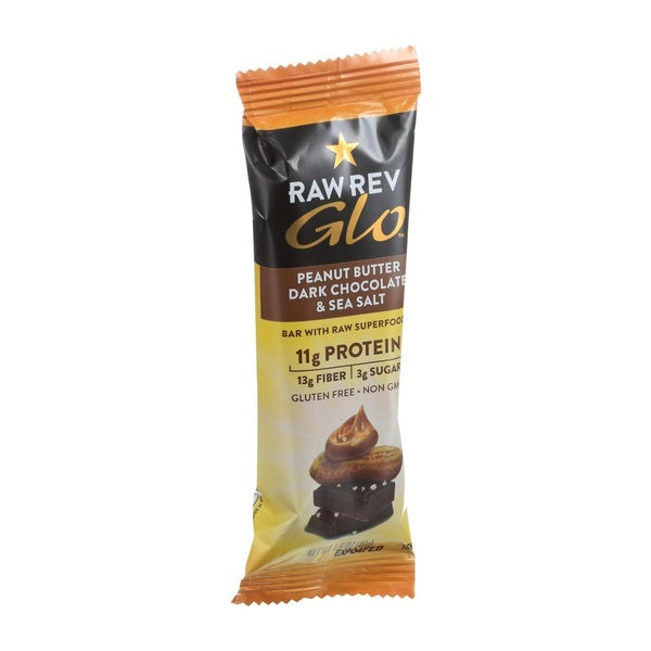12-PACK OF Bar Nutritional Peanut Butter Dark Chocolate And Sea Salt Raw Revolution 1.6 oz