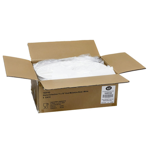 6 CT-PACK OF BOWL MELAMINE OVL WHT 144OZ