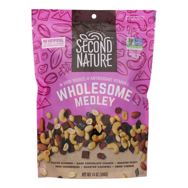 6-PACK OF Snack Nut Medley Wholesome Second Nature 14 oz