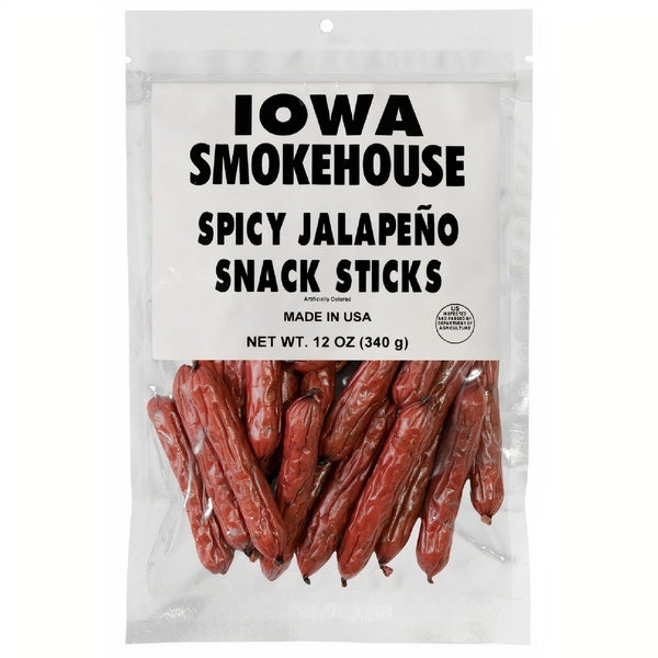 6-PACK OF Snack Sticks Spicy Jalapeño 12 oz, Iowa Smokehouse