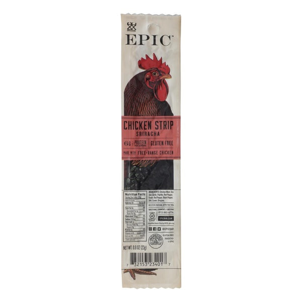 20-PACK OF Meat Stick Chicken Sriracha Strip Epic 0.80 oz