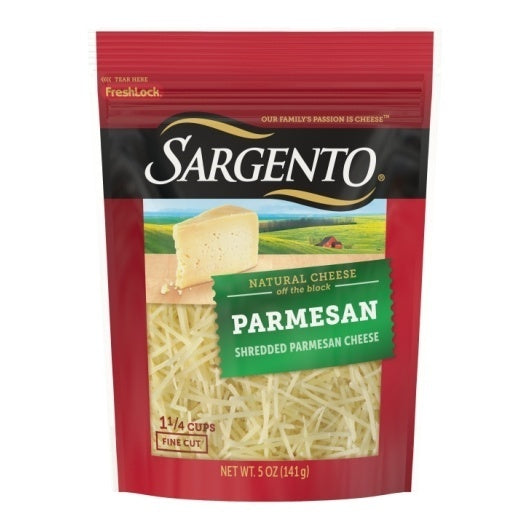 12-PACK OF Off The Block Parmesan Natural Cheese Shreds Sargento, 12 - 5 Oz