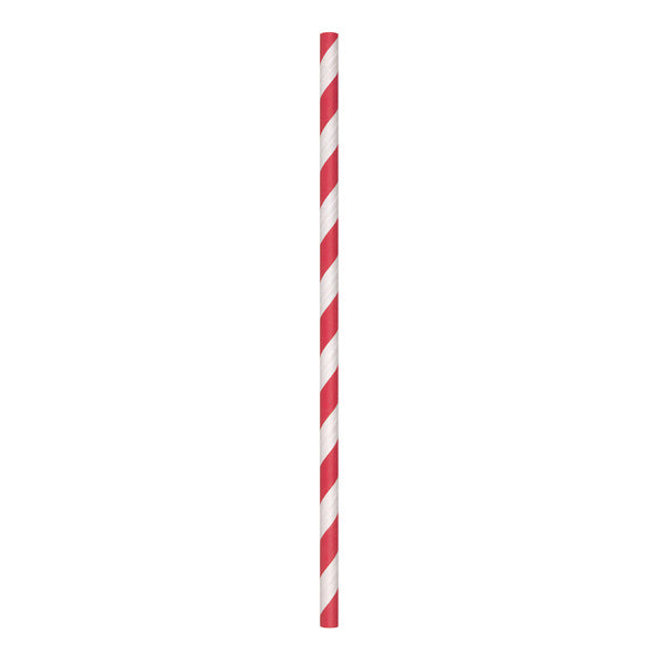 8-PACK OF STRAW PAPR RED STRP UNWRP 7.75