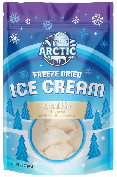 12-PACK OF Candy, Freeze Dried Ice Cream - Vanilla, Arctic Farms