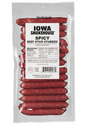 12-PACK OF Beef Stick Stubbies Spicy 8 oz, Iowa Smokehouse