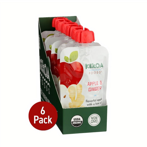 36-PACK OF Baby Food Organic Apple & Ginger Puree Flavor, Kekoa Foods