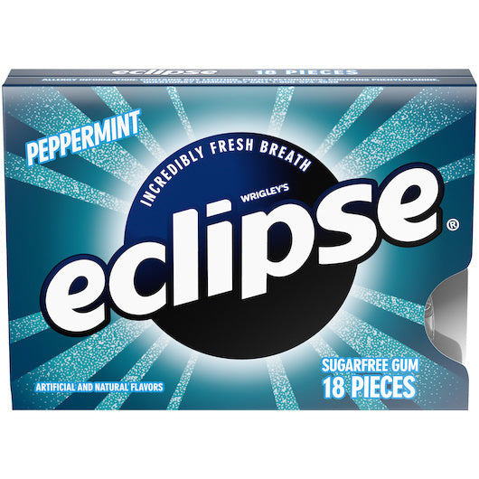 144-PACK OF Single Serve Peppermint Gum Eclipse, 18 - 8 - 18 Pc