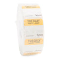 1000CT-PACK OF LABEL ROLL TUESDAY 1 YEL