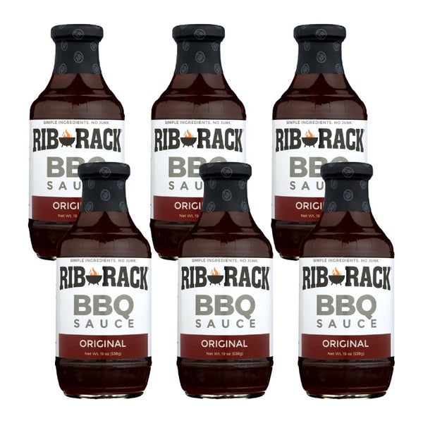 6-PACK OF Sauce Bbq Original Rib Rack 19 oz