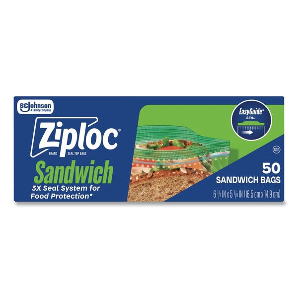 40-PACK OF Ziploc 383179 1.2 mil. 6.5 in. x 5.88 in. Resealable Sandwich Bags - Clear (40/Box)